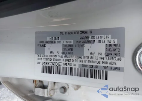 2016 Mazda Cx-3 Touring from USA, damaged, VIN JM1DKBC73G0104556